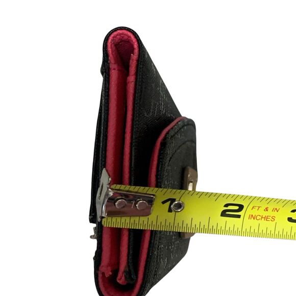 Guess Los Angeles 1981 Wallet Black Tri-Fold Zipper Credit Card Pockets Snap - Picture 10 of 10